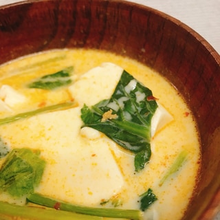 【簡単・美味！】豆乳たっぷり麻婆豆腐スープ